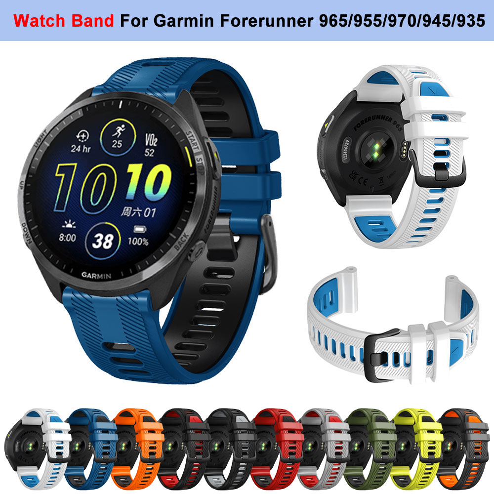 Silicone Watch Band 22Mm - ガーミンフォアランナー 965 955 ソーラー 970 945
