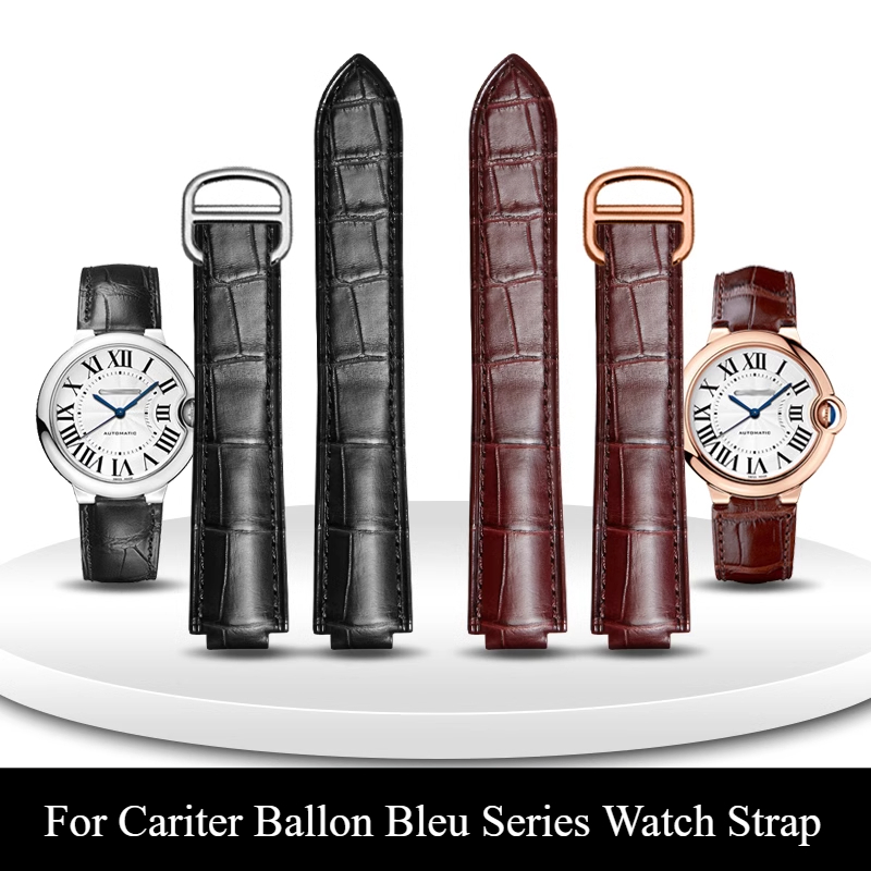 Cartier Watch Ballon Bleu - カルティエユニセックス時計ストラップバロンブルーコレクション 11 × 18 ミリメートル本革クイックリリース凸面インターフェイスホワイトブラックピンク