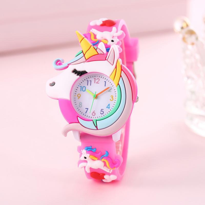 Silicone Watch Band 22Mm - 新しいレインボークラウドプリントシリコンバンド子供用腕時計 女の子用かわいい漫画クォーツ腕時計 キッズウォッチ 男の子用 女の子用腕時計