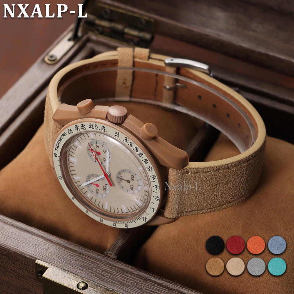 Suede Strap Watch - ヴィンテージスエードストラップソフト牛革ブレスレット 20 ミリメートル 22 ミリメートルオメガ用スウォッチ用ムーンスウォッチリストバンドユニバーサル時計バンド 18
