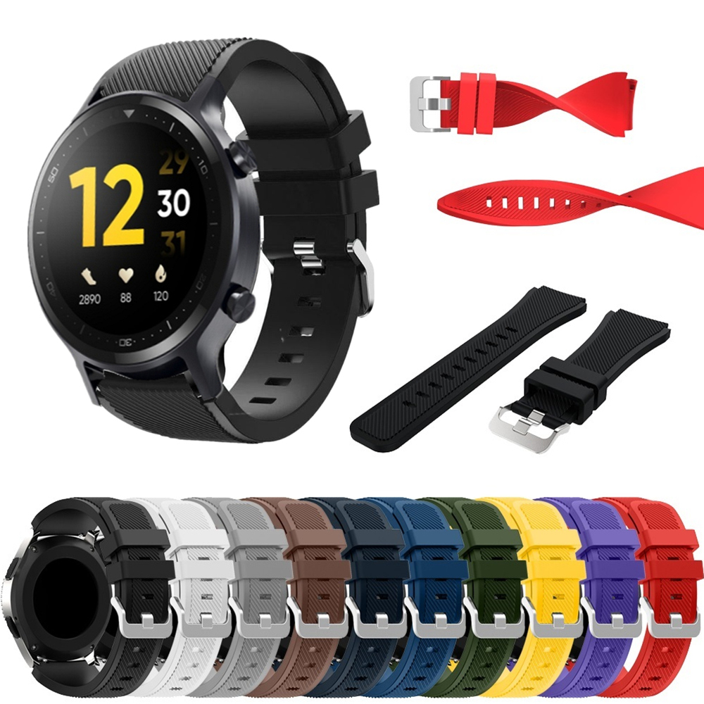 Silicone Watch Band 22Mm - Realme watch s pro用シリコンストラップ,fossil gen 5用スポーツストラップ,carlyle