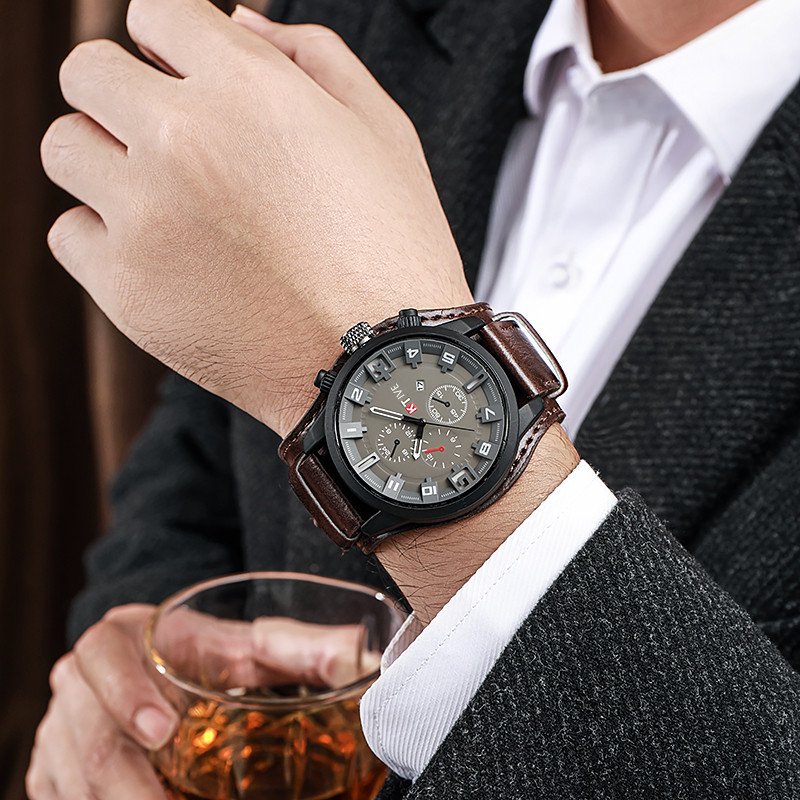 レトロメンズ腕時計クラシック高級ビジネスクォーツ時計ファッシ - Leather Watch Band Men のレビューと価格