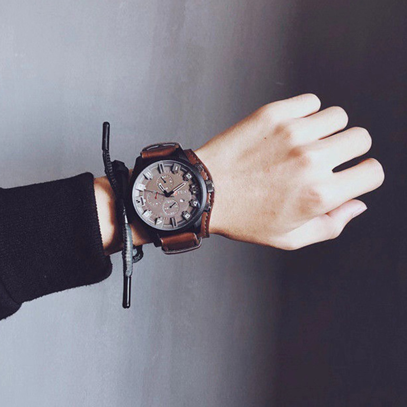 レトロメンズ腕時計クラシック高級ビジネスクォーツ時計ファッシ - Leather Watch Band Men のレビューと価格
