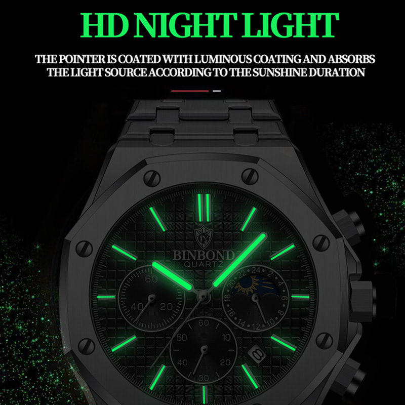 BINBOND 品質メンズ腕時計高級ハイマンクォーツ腕時計防 - Rolex Watch Daytona のレビューと価格