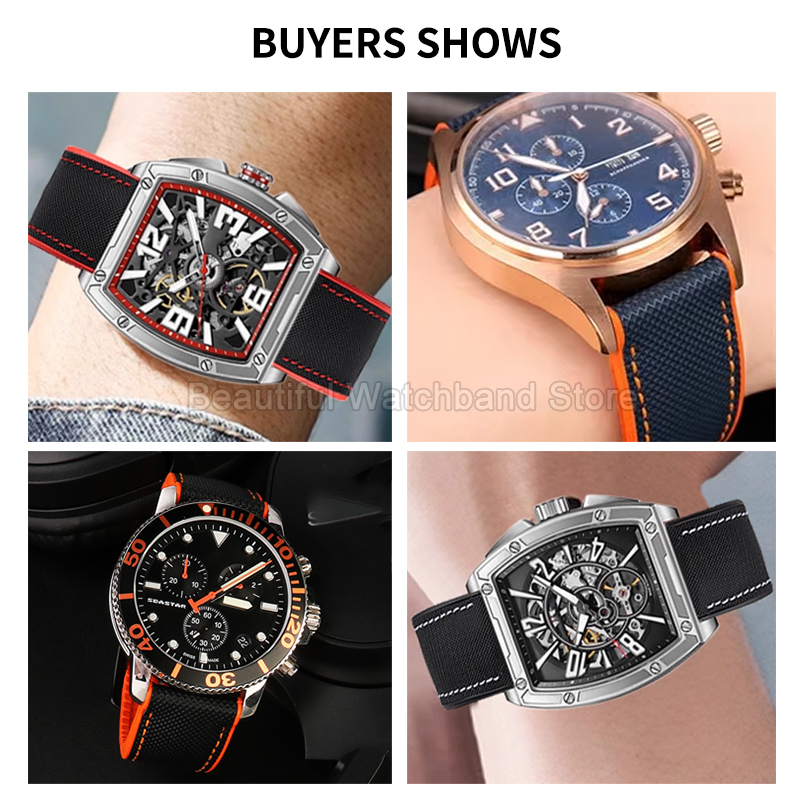 メンズフッ素ゴムシリコン時計ストラップフラットインターフェー - Citizen Watch Promaster のレビューと価格