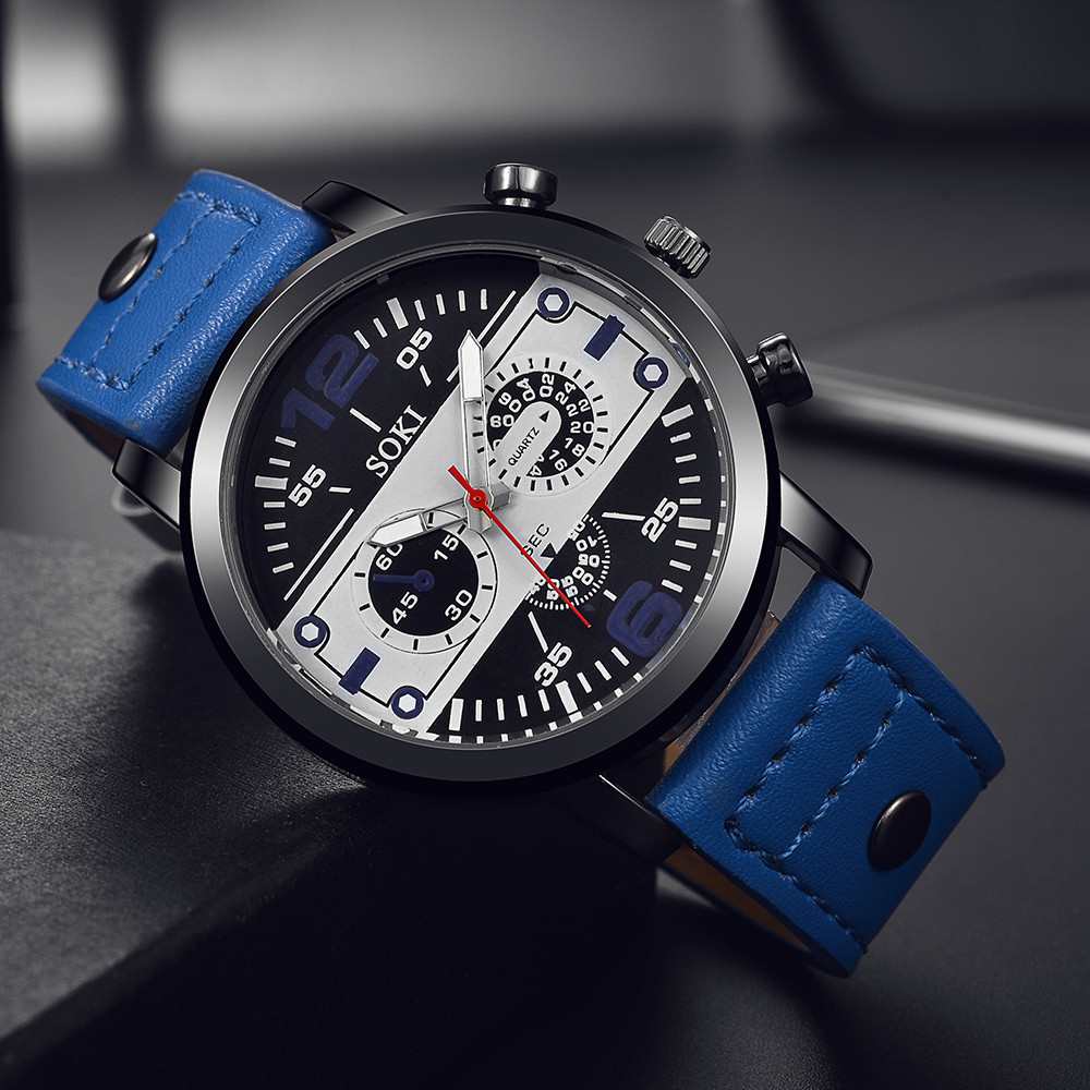 洗練されたメンズウォッチ シックなブラウンレザーバンド クォ - Leather Watch Band Men のレビューと価格