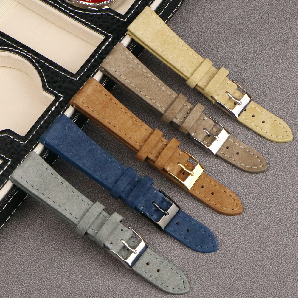 スエードクイックリリース時計ストラップ,高品質の革,グレー, - Suede Strap Watch のレビューと価格
