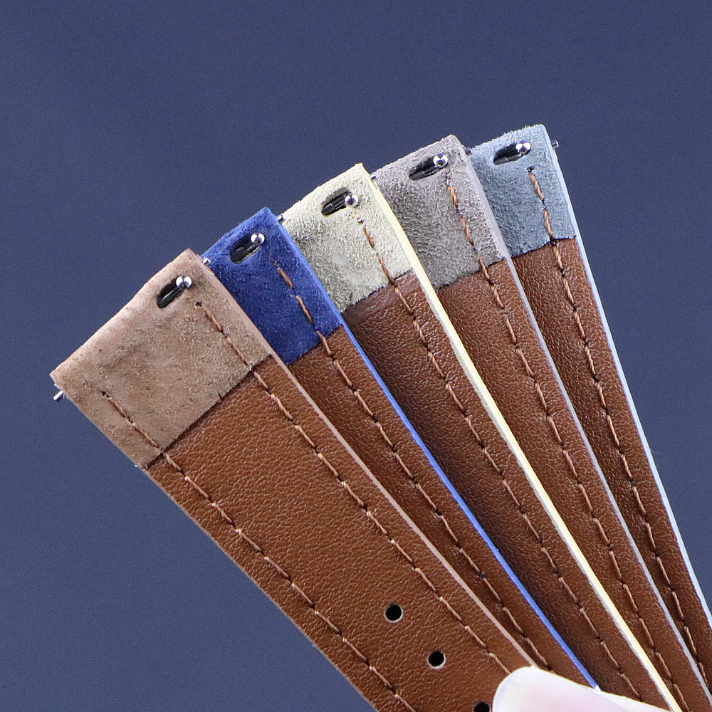 スエードクイックリリース時計ストラップ,高品質の革,グレー, - Suede Strap Watch のレビューと価格