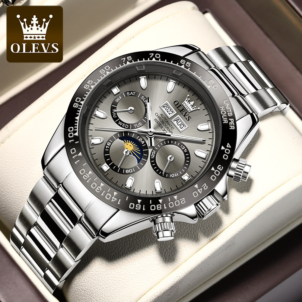 OLEVS 6654 高級メンズ腕時計クロノグラフ自動機械式 - Rolex Watch Datejust のレビューと価格