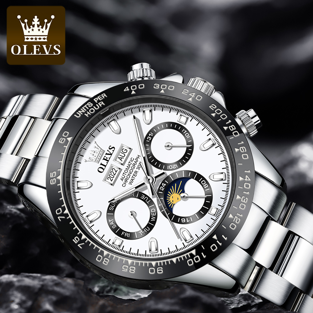 OLEVS 6654 高級メンズ腕時計クロノグラフ自動機械式 - Rolex Watch Datejust のレビューと価格