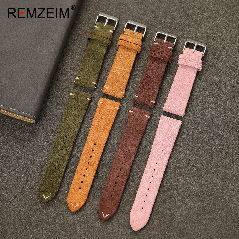ユニセックススエードレザー時計ベルト 18mm 20mm 2 - Suede Strap Watch のレビューと価格