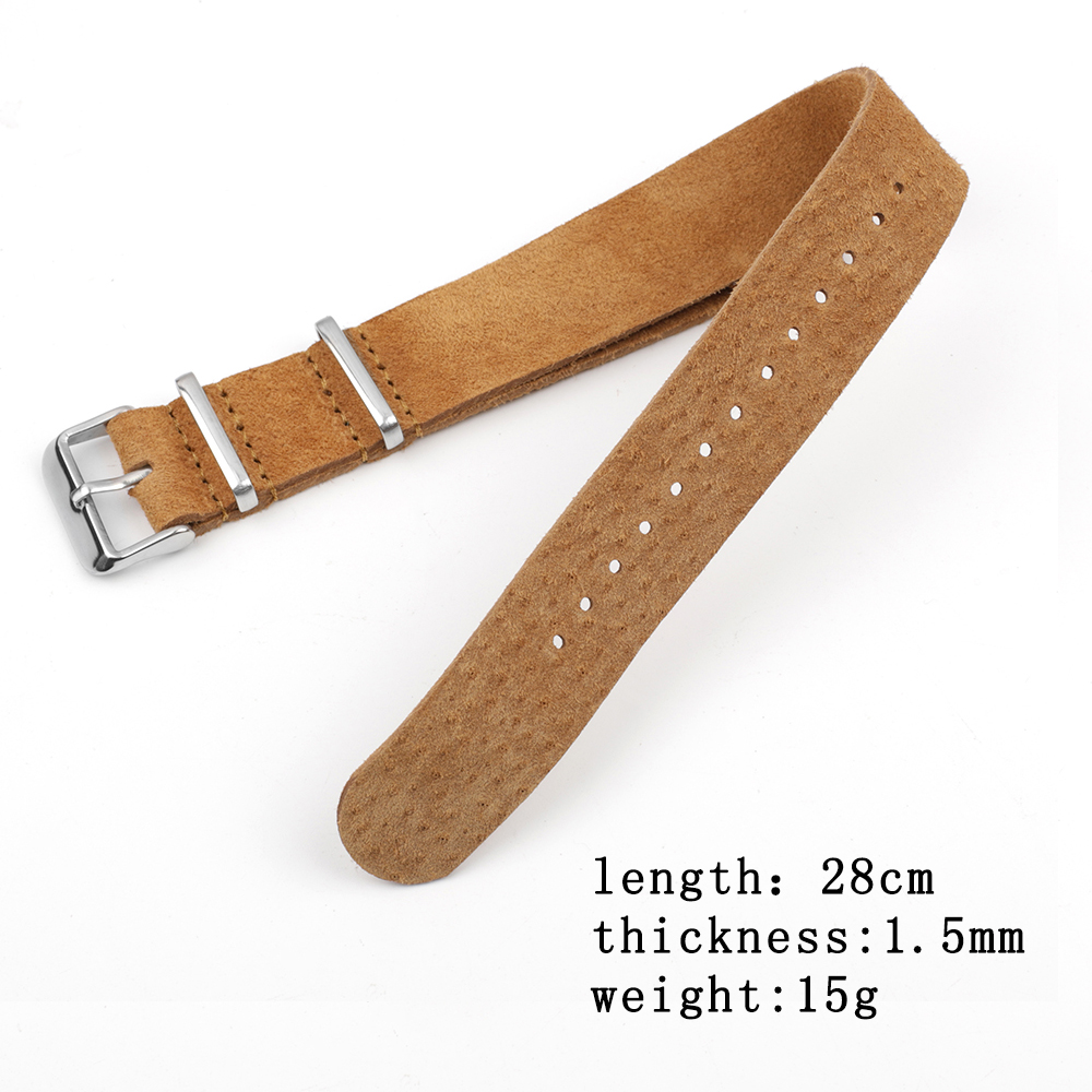 ソフトレトロスエード本革ストラップスポーツウォッチバンド 1 - Nato Strap Nylon のレビューと価格