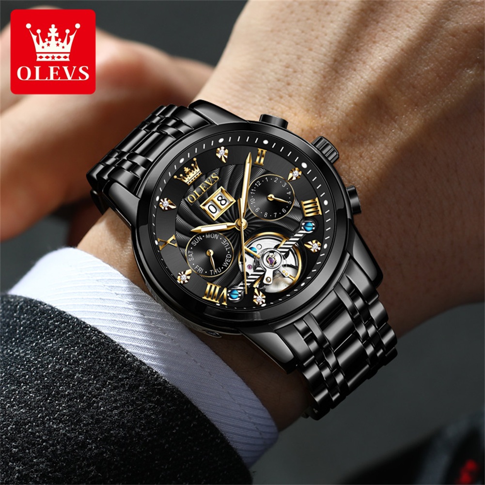 OLEVS クラシックメンズ腕時計トゥールビヨン多機能全自動 - Rolex Watch Daytona のレビューと価格