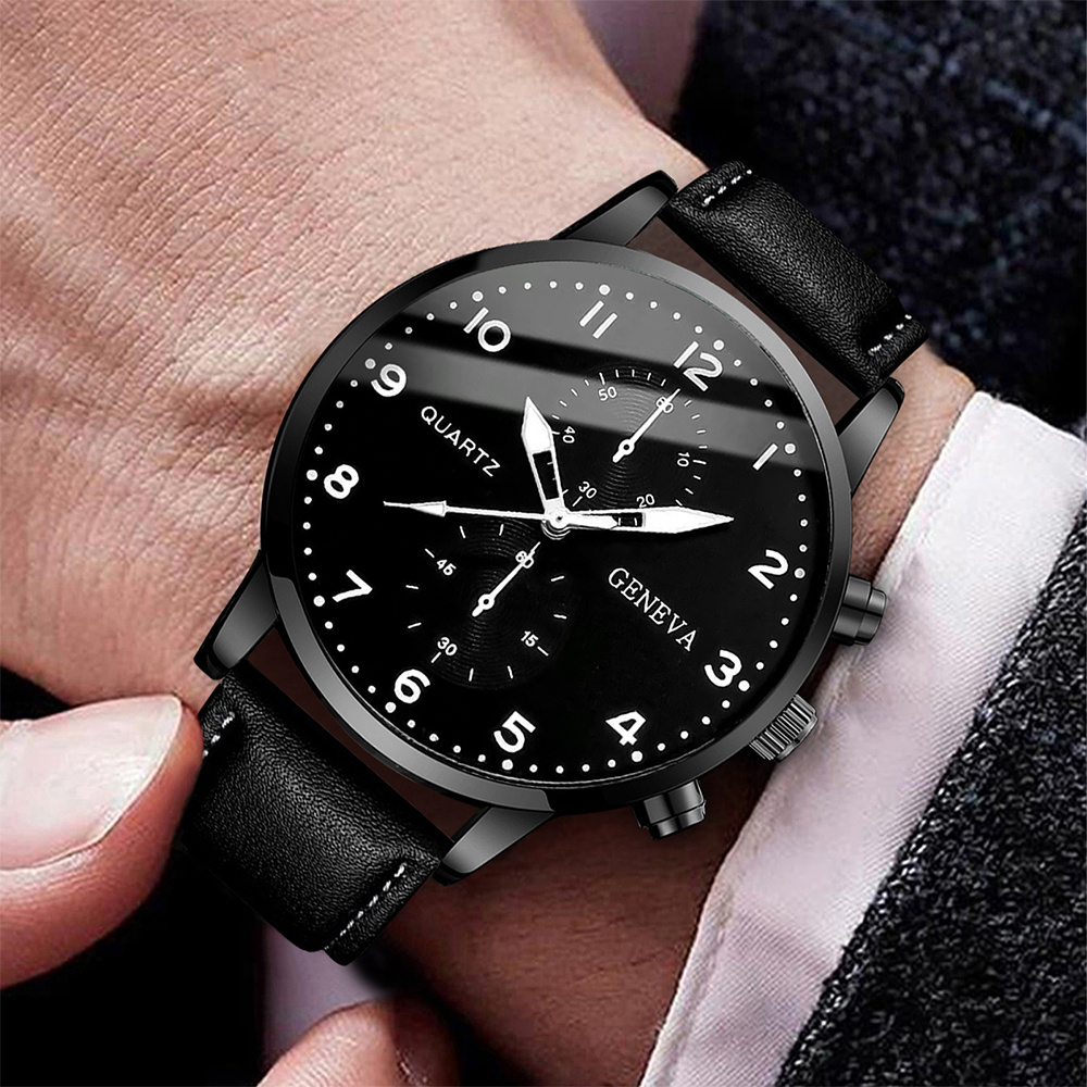 男性用クォーツ時計,男性用クォーツ時計,ローマダイヤル,女性 - Leather Watch Band Men のレビューと価格
