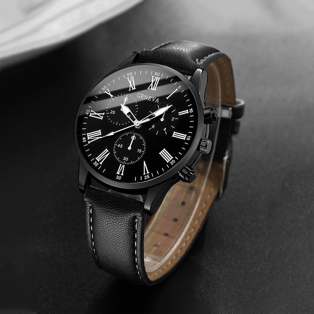男性用クォーツ時計,男性用クォーツ時計,ローマダイヤル,女性 - Leather Watch Band Men のレビューと価格